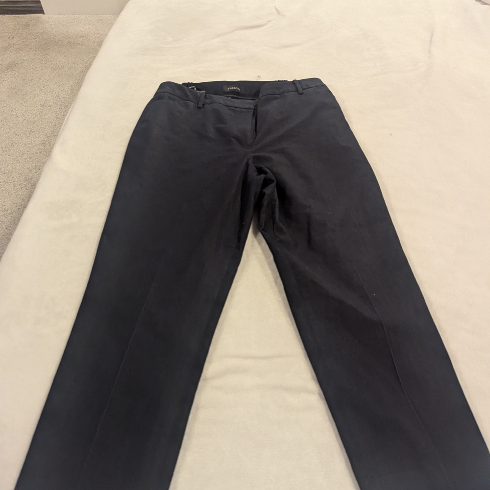 Talbots Women's High-Waist Tailored Ankle Dress Pants, 16W, Black